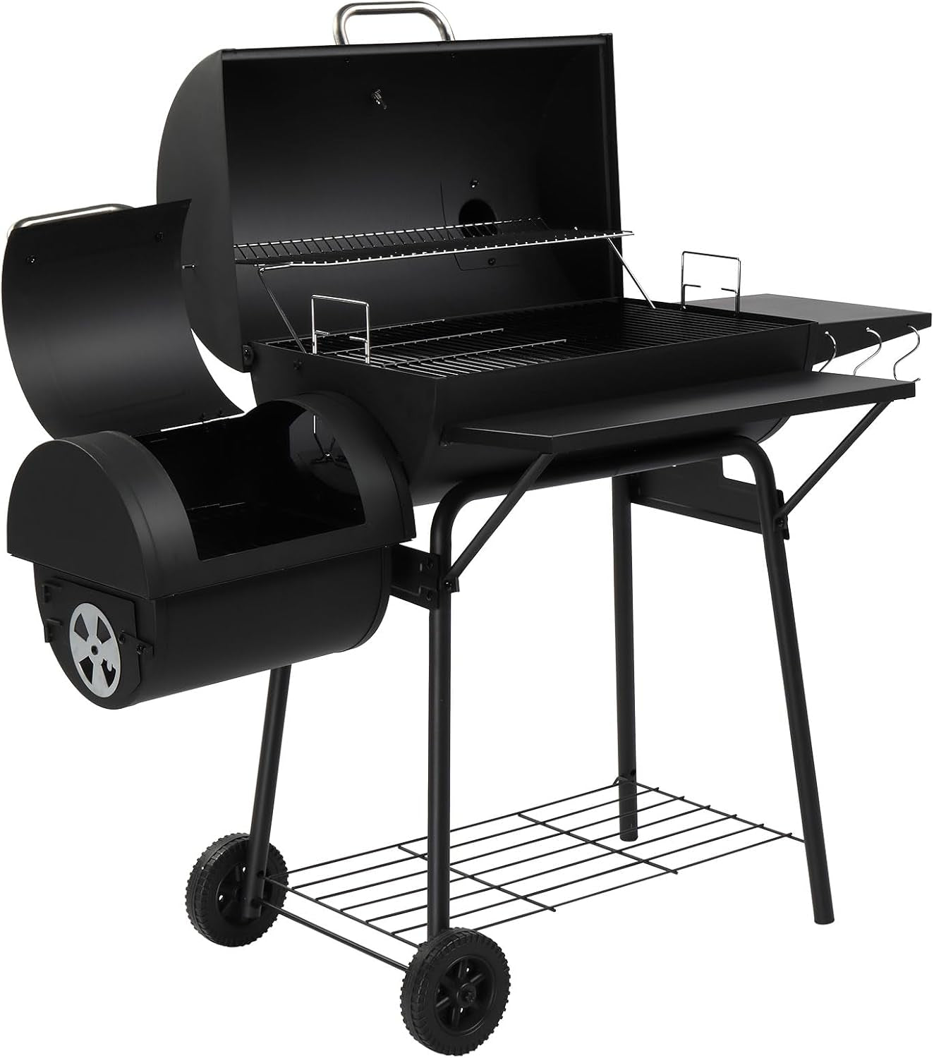Barbecue Charcoal Grill Offset Smoker Industrial Wheels
