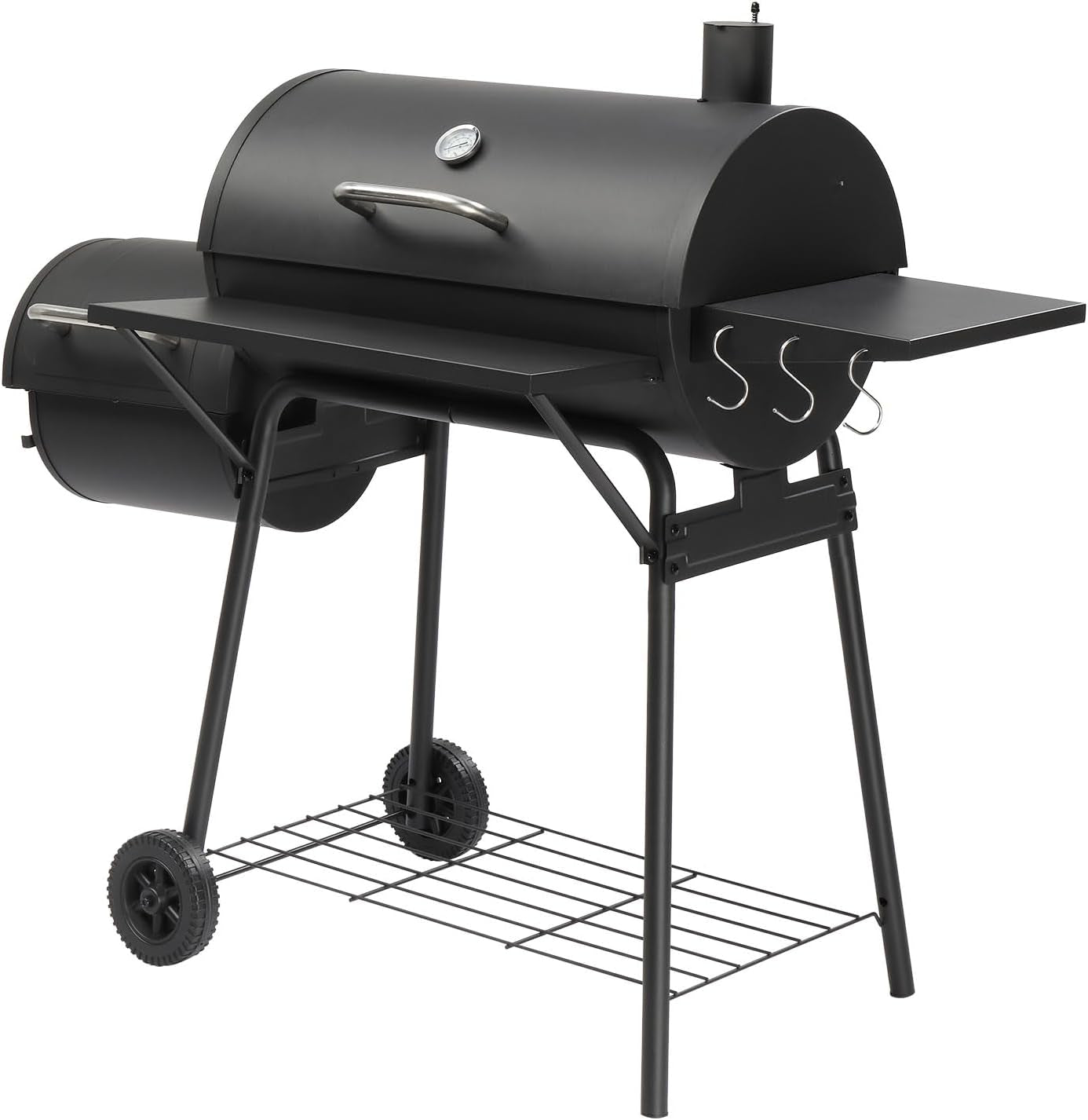 Barbecue Charcoal Grill Offset Smoker Industrial Wheels